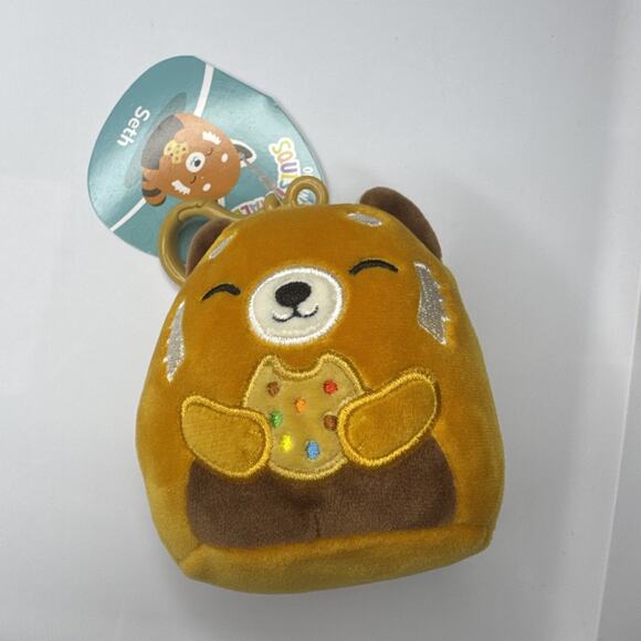 NWT Squishmallows Kellytoy Plush Food Seth with Cookie Clip On Keychain 3.5" - Picture 1 of 3